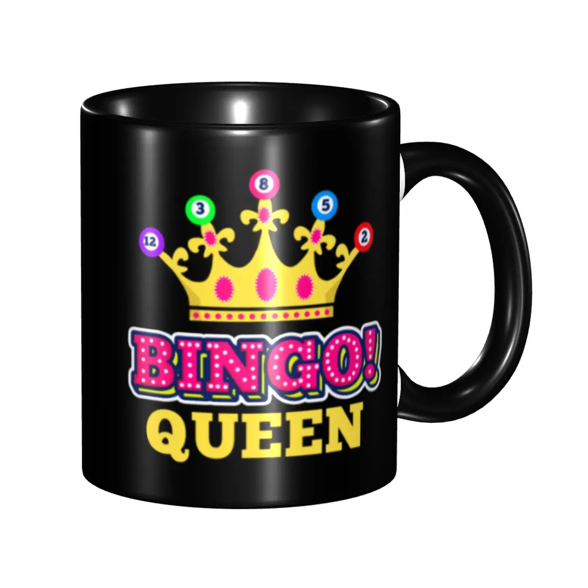 

Custom Bingo Queen Bingo Player Paper Game Coffee Mug DIY Ceramic Tea Milk Cup