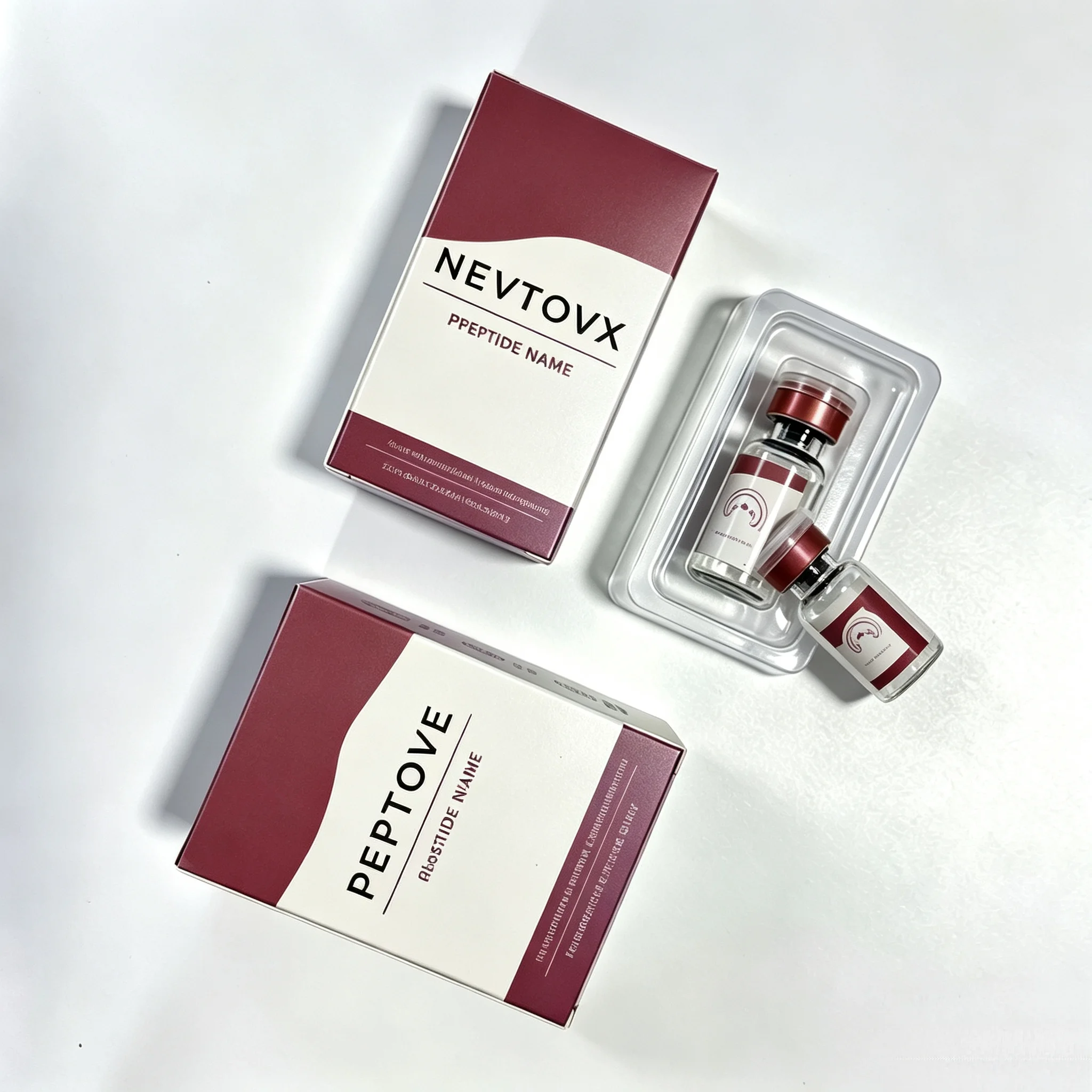 Waterproof HD Vinyl Self Adhesive Stickers Custom Luxury Peptide Label Cartons Fit 3ml 10ml Skincare Beauty Agent Bottles