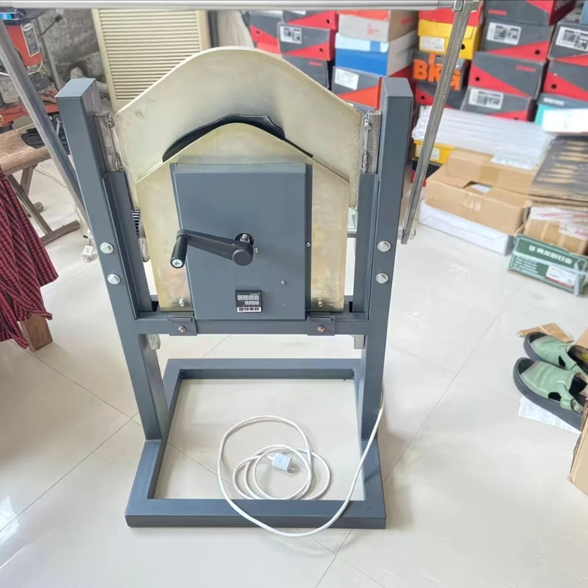 #￥forGoodyear-Welt Shoe Making Tools Handmade Heel Raising Pressing Bending Drawing MachineCoreBearingMotorGearGearbox VK 220V 1