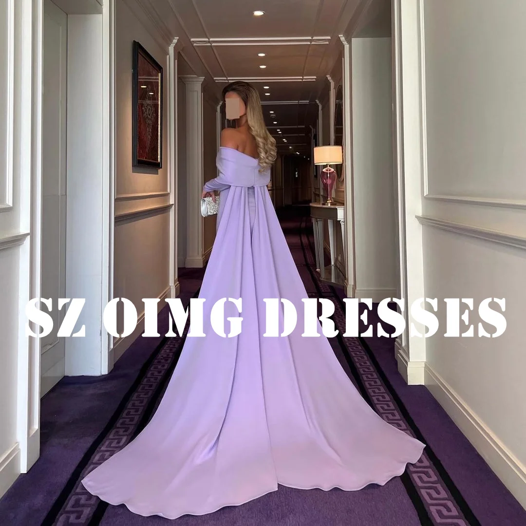 OIMG New Design Purple Elegant Prom Dresses Arabic Women Off the Shoulder Customized Mermaid Evening Gowns Formal Party Dress