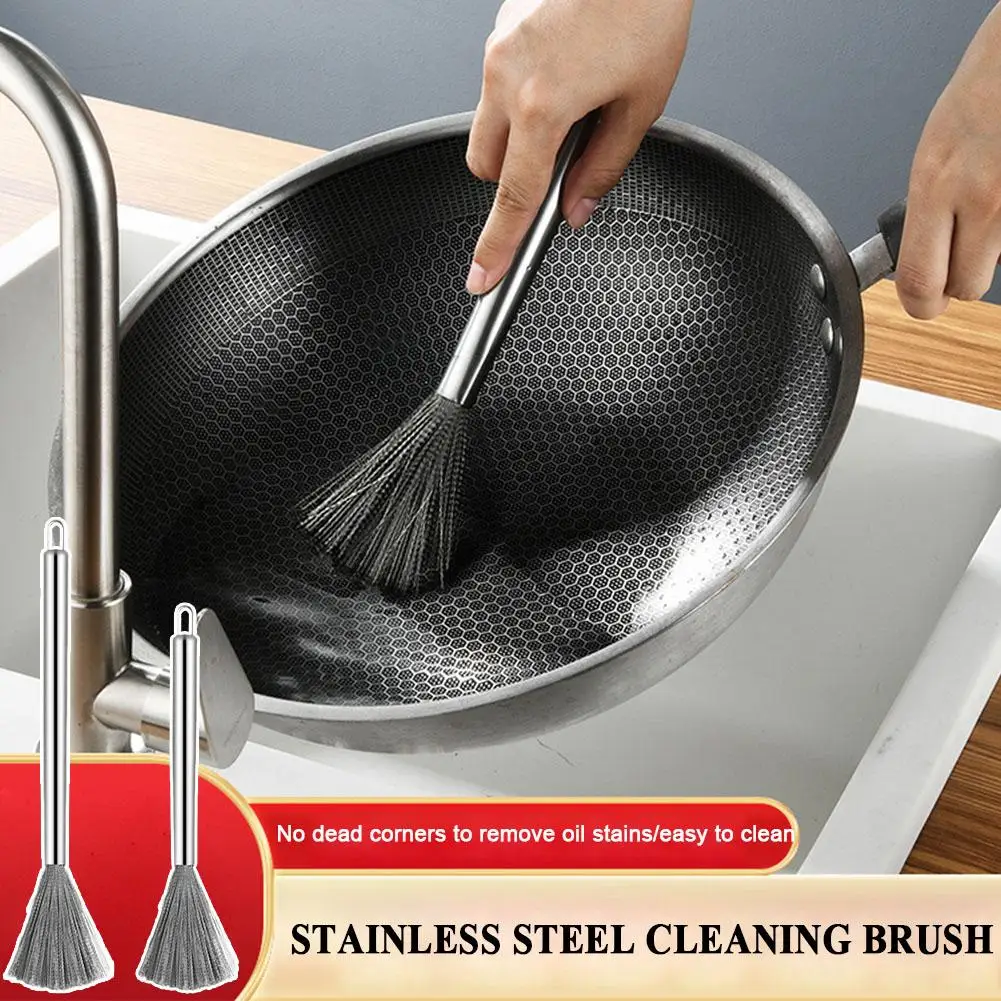 Stainless Steel Wire Wok Brush Household Steel Wire Removal Pot Hanging Kitchen Dirt Brush Wire Bowl Artifact Brush Cleanin P1v6