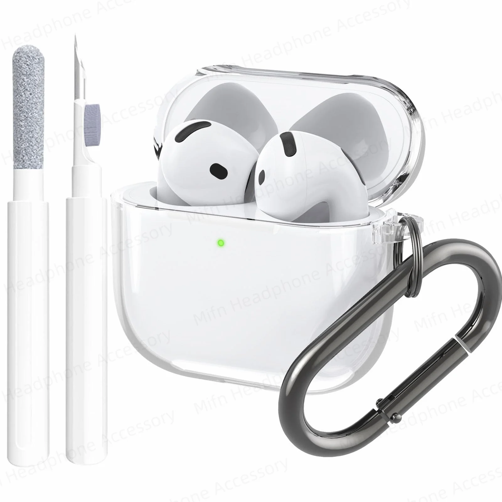 Case for AirPods 4 Clear Soft TPU AirPods 4th Gen Case Protect Cover Yellowing Anti-Fingerprint Case with Keychain/Cleaner Kit