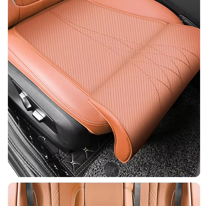 Neue atmungsaktive Leder-Autositz-Beinstütze, universelle Autositz-Beinverlängerung, Memory-Schaum-Sitzbezug – Detail 19