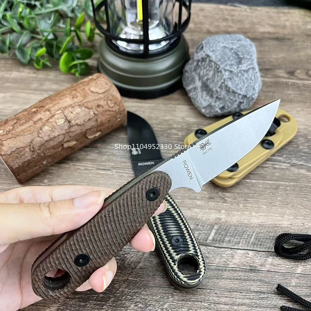 Faca reta tática de alta dureza com bainha, multiferramentas de sobrevivência para montanhismo ao ar livre, também para caminhadas, pesca, resgate