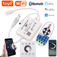 LED Dimmer Controller IR Remote/Tuya WIFI/Bluetooth/RF Touch Panel For 8MM PCB 110V 220V 288Leds/m 360LEDs/m No Wires  COB Strip