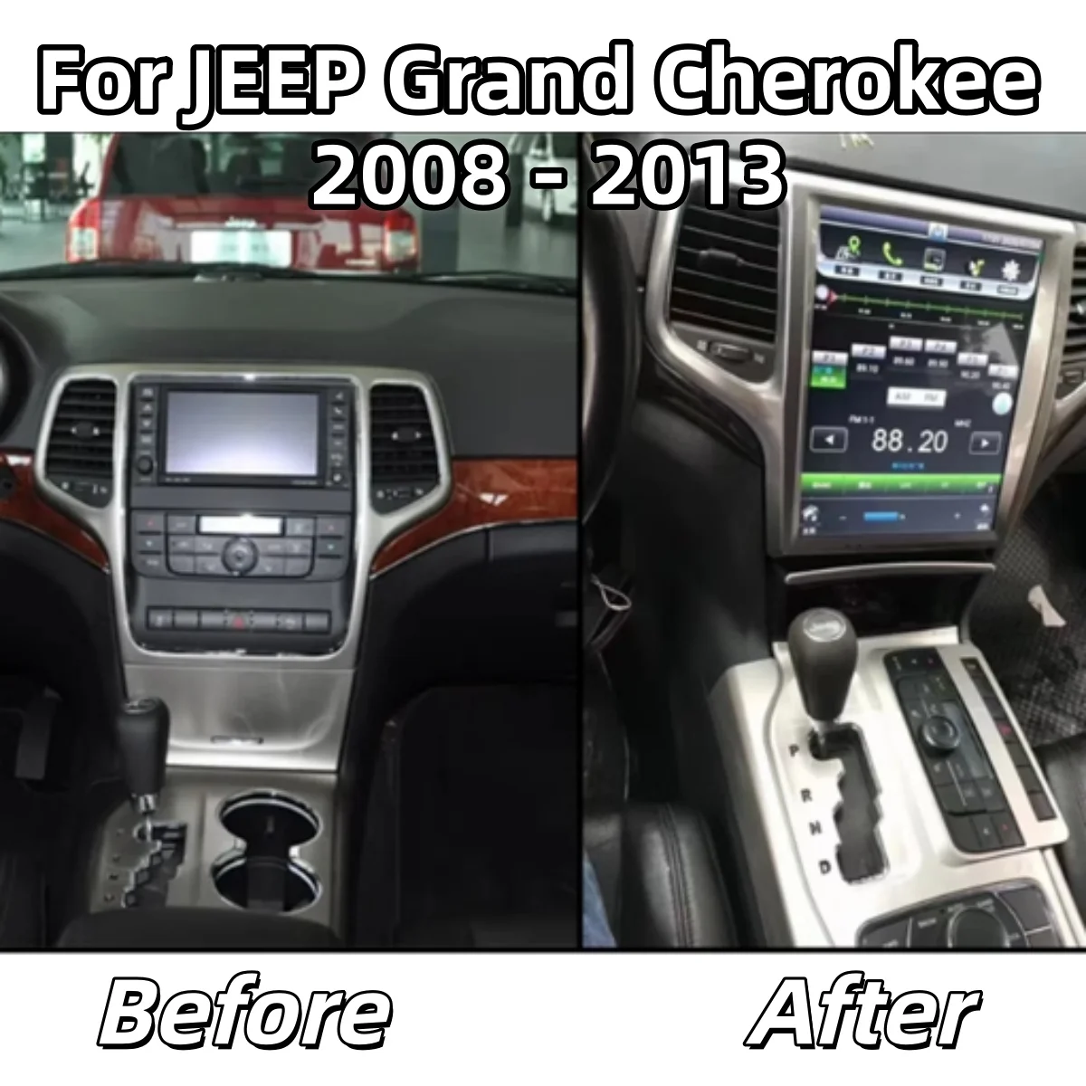 Android 14 Auto 12.1 Inch Car Radio Screen For Jeep Grand Cherokee 2008-2013 Multimedia Video Player GPS Navigation Carplay