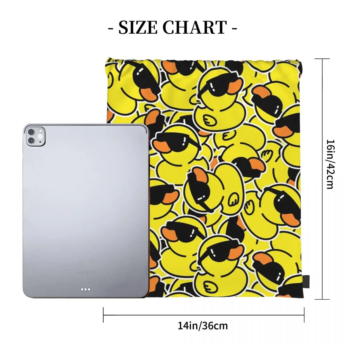 Cute Cartoon Ducks Backpacks Multi-function Portable Drawstring Bundle Pocket Shoes Bag Book Bags For Travel Students