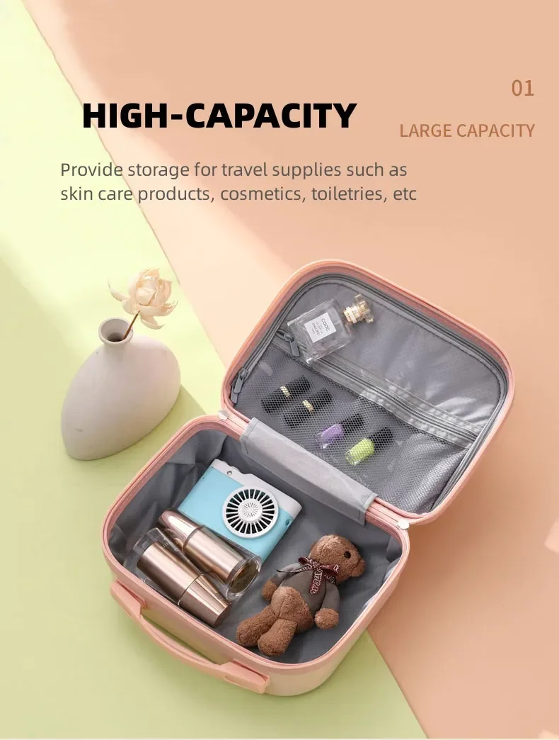 Female Makeup Suitcase Mini Box Portable Small Travel Bag Cosmetic Storage Box New Large Capacity Small Carry on Hand Luggage