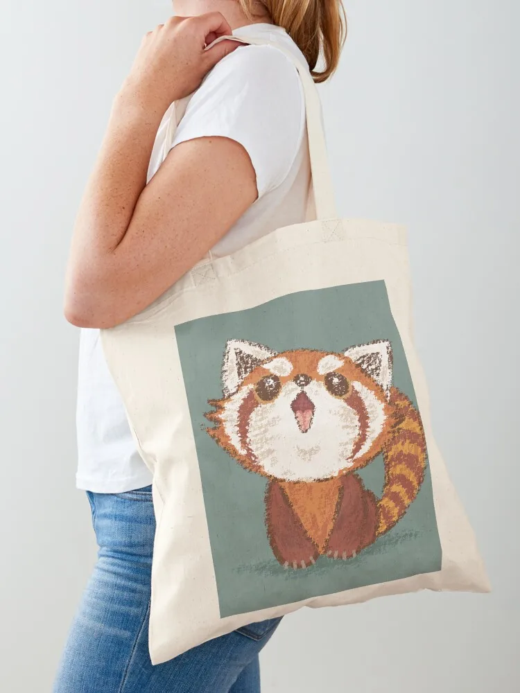 

Red panda happy Tote Bag women bag canvas tote bags Customizable tote bag reusable shopping