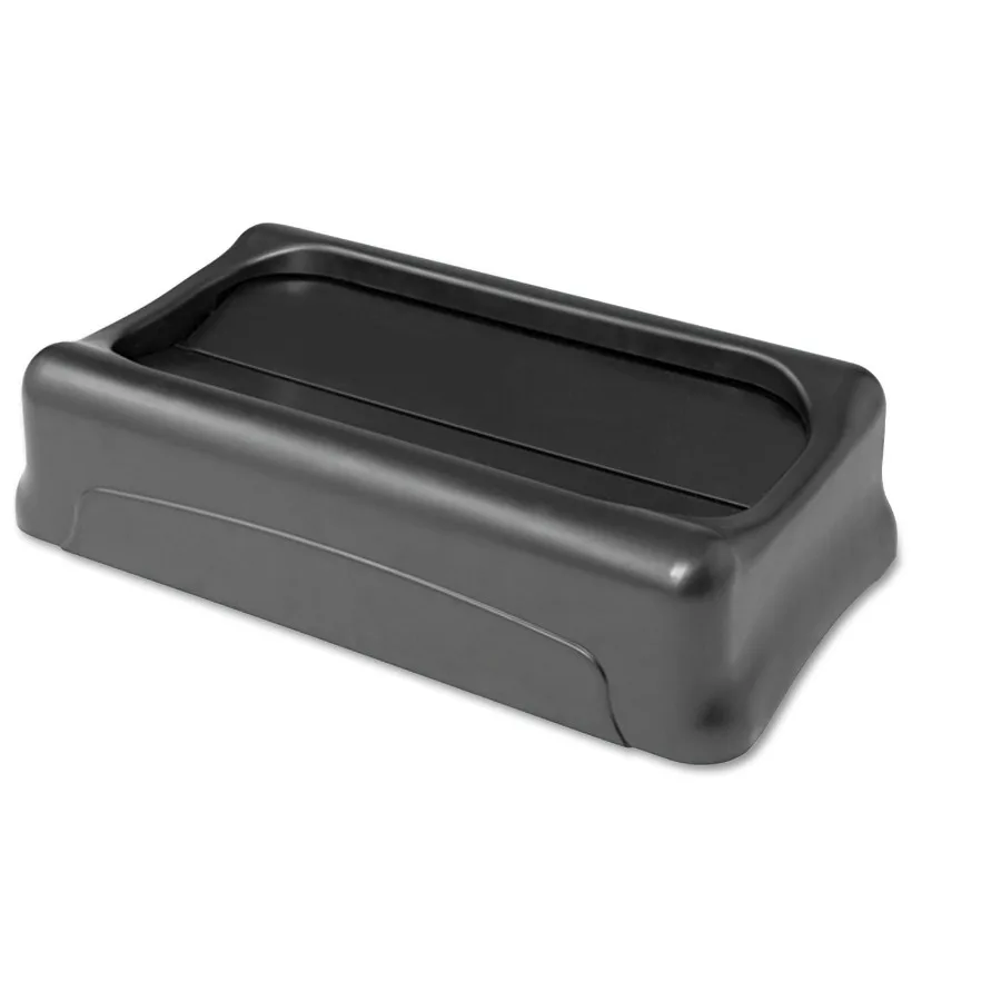 

Крышка Rubbermaid с откидным верхом для контейнера для мусора Slim Jim 11.38x20.5x5, черная - Идеально для использования на кухне и в ванной, надежная фиксация с креплением Ea