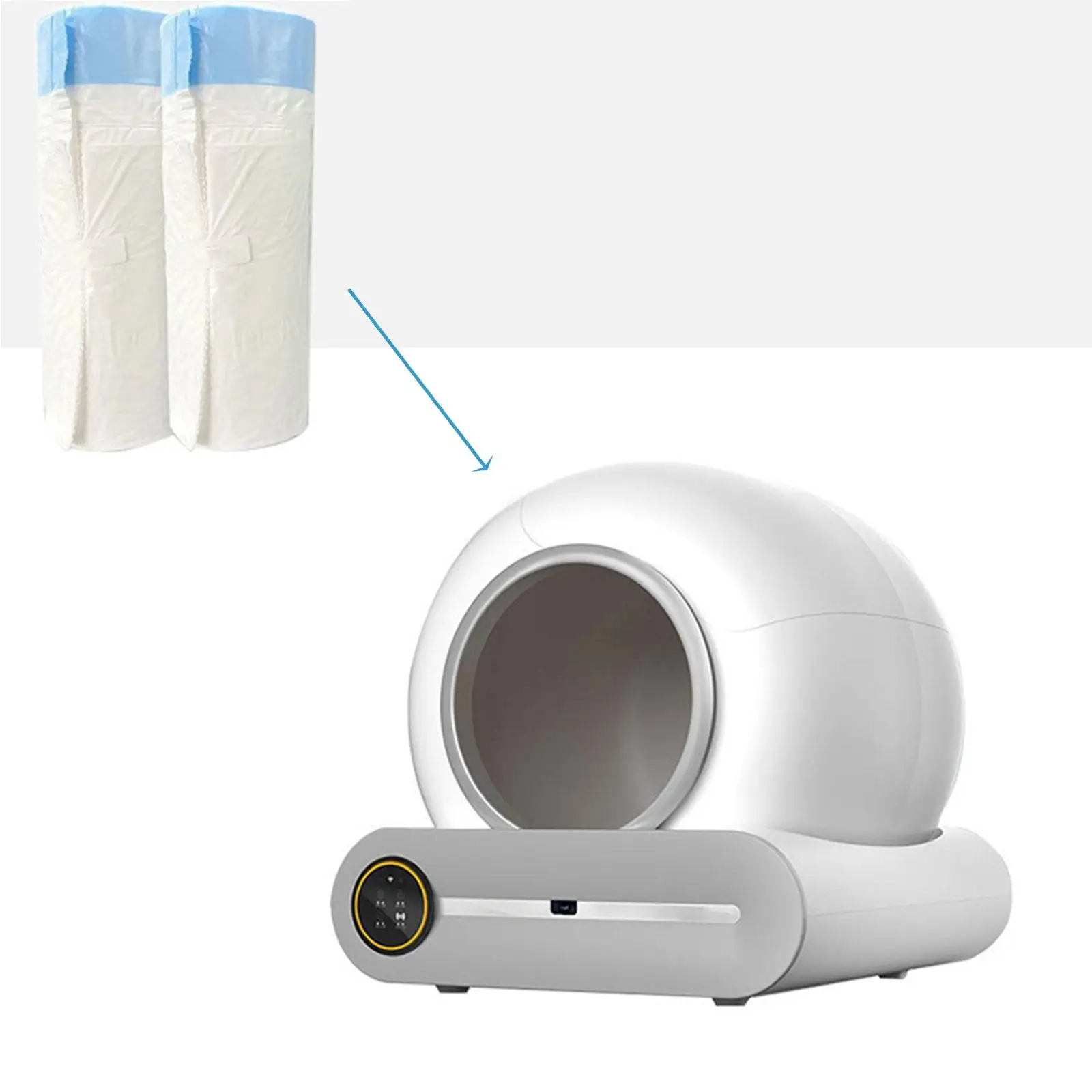 Cat Litter Box Liners Large Leakproof Drawstring Trash Bag Replacement Plastic for Automatic Big Cat Litter Box Storage