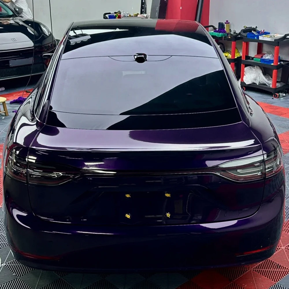 Venetian Purple Metallice Wrap Vinyl Film Car Sticker PET Sticker Bubble Free Auto Decals Car Accessories Exterior Decoration