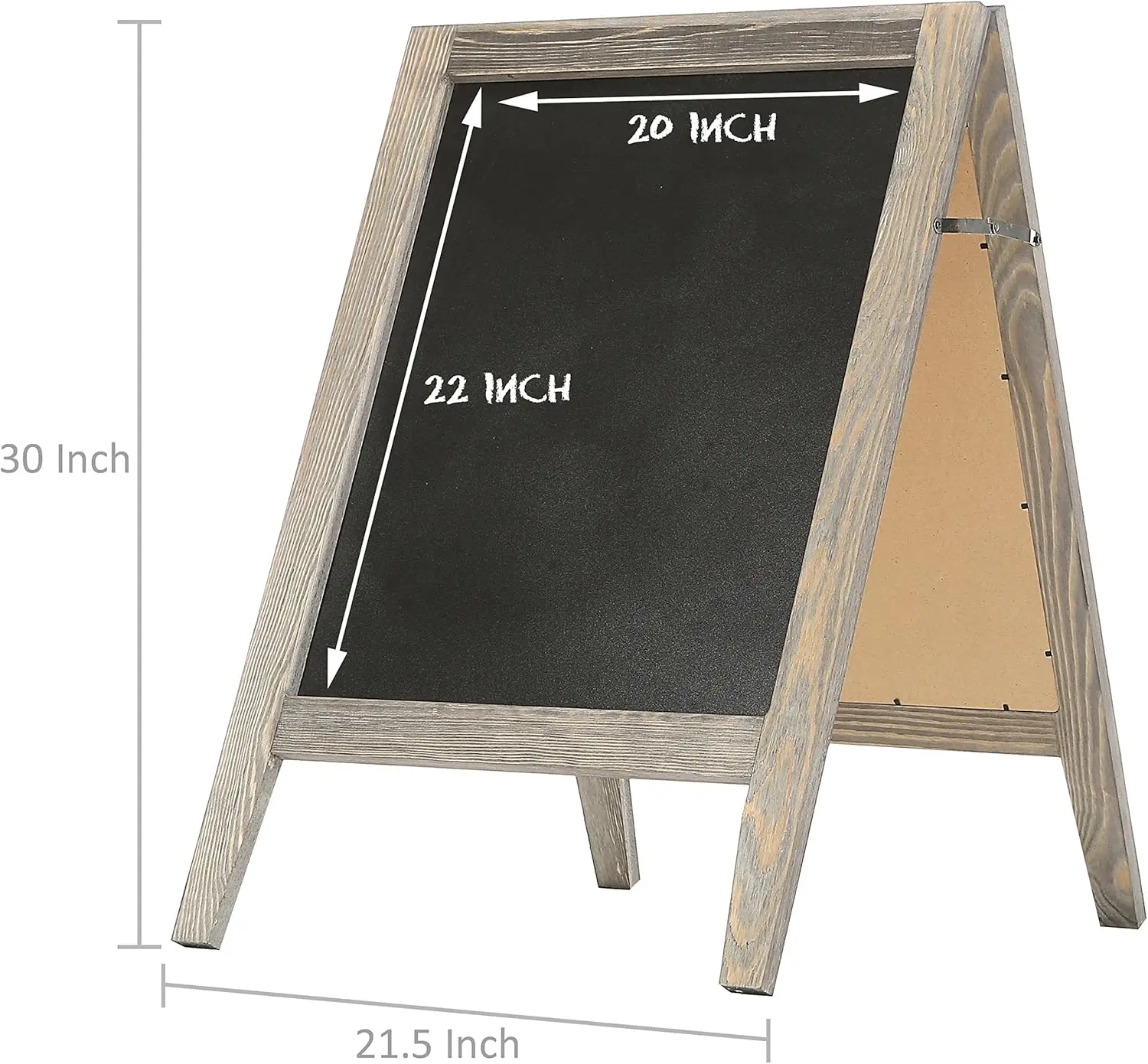 لافتة سبورة من الخشب الريفي على شكل حرف A، حامل مزدوج الجوانب قائم بذاته للقائمة وديكور الزفاف والمناسبات #3
