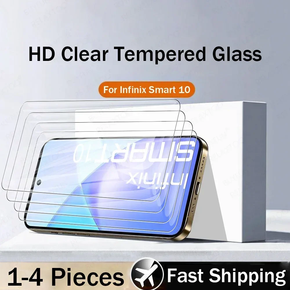 ل انفينيكس الذكية 10 الزجاج 1-4 قطعة حامي الشاشة InfinixSmart10 HD Smart10 زائد 10HD 10Plus 4G 2025 سلامة الزجاج المقسى فيلم