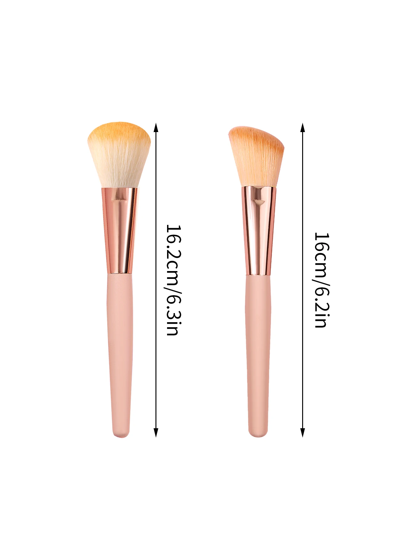 Pennello per fard a setole morbide di alta qualità 2 pezzi, pennello per contorno a setole ultra morbide, pennello per trucco viso multifunzionale portatile