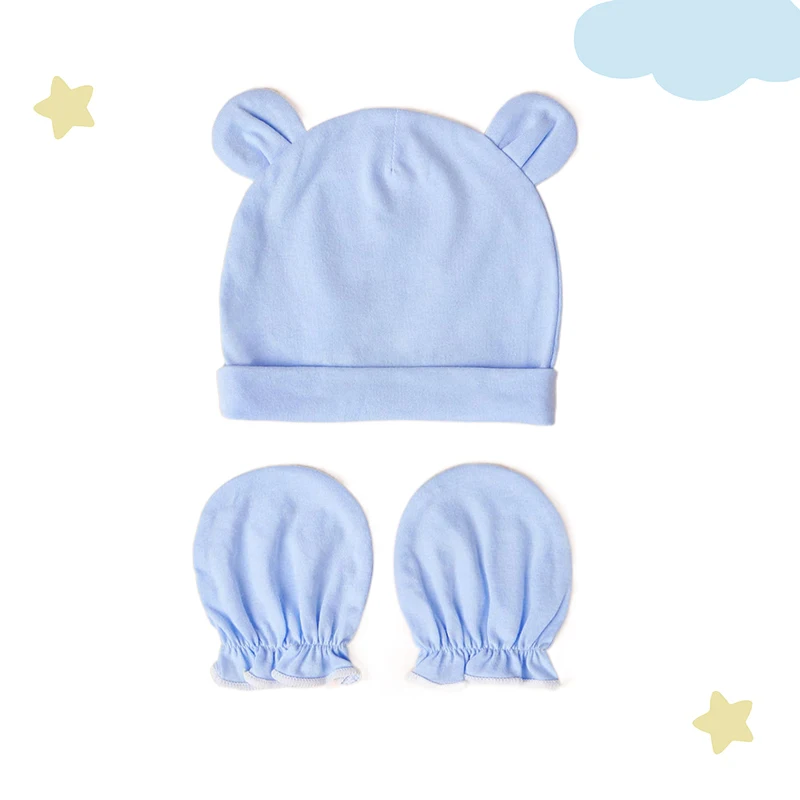 Newborn Baby Hats and Gloves 100% Cotton Soft and Comfortabl
