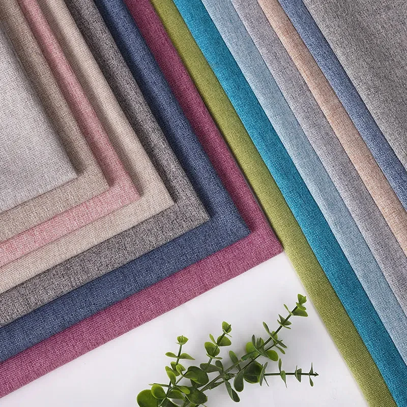 Thickened Linen Fabric Wearable By The Meter for Bed Pillowcases Curtains Tablecloth Sewing Soft Cloth Breathable Beige Black