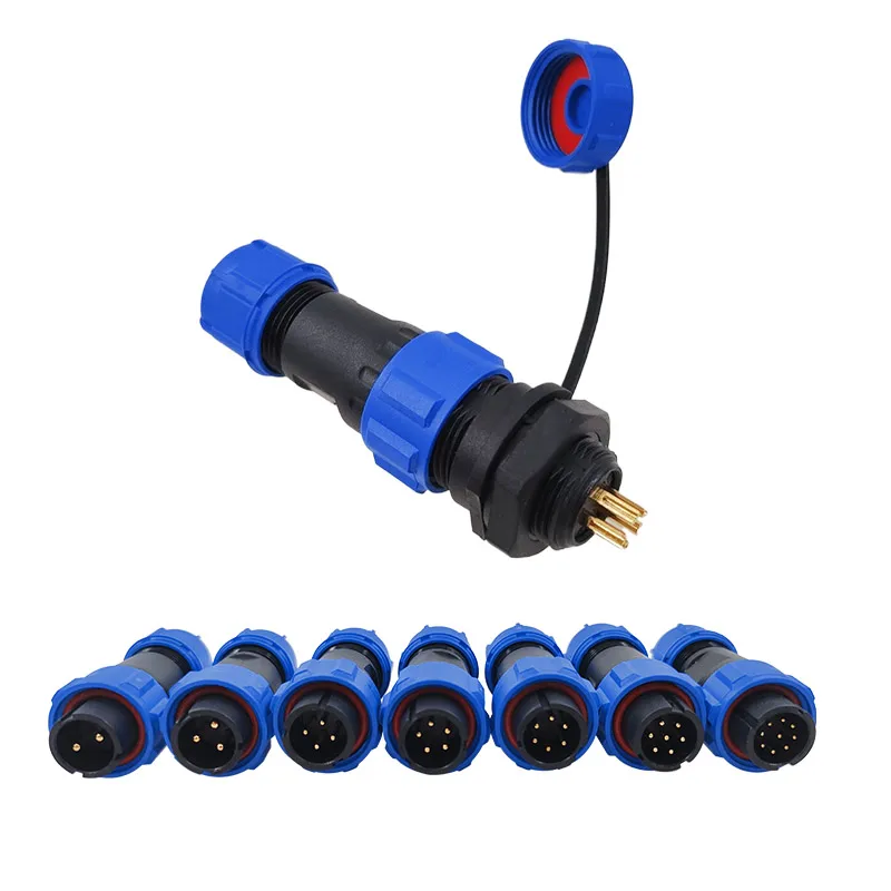 SP1310 SP1312 waterproof connector SP13 2pin 3pin 4pin 5pin 6pin 7pin 9pin IP68 connectors plug and socket