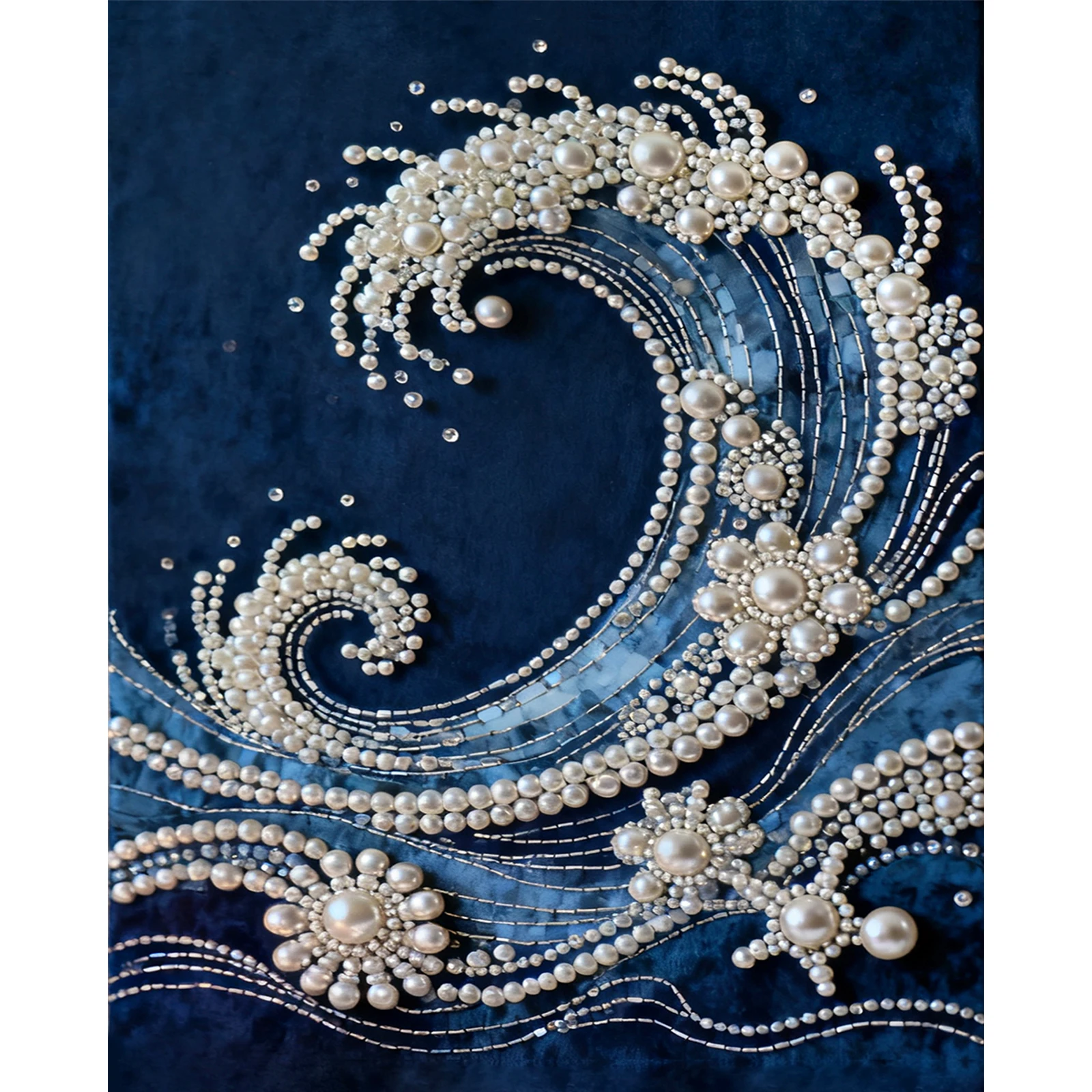 

Waves DIY Pearl Painting Kit for Adult Gift Home Wall Decor 40x50cm With Frame