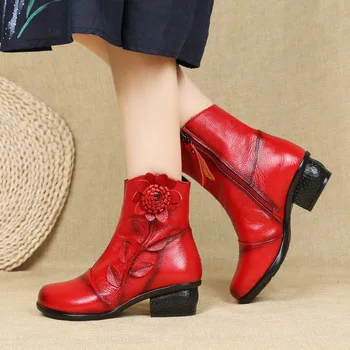 Neue Damen-Schneestiefel mit niedrigem Absatz, Markenschuhe, Winter-Knöchelstiefel zum Überziehen, warme Plüschschuhe für Damen, luxuriöse Damenmode, breite Stiefeletten – Detail 35