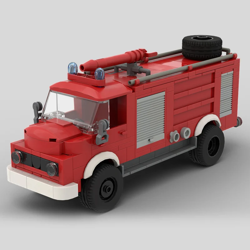 Speed Racing Car Model MOC Building Bricks Tank Fire Fighting Vehicle Modular Technology Children Holiday Gift Assemble Toy Suit
