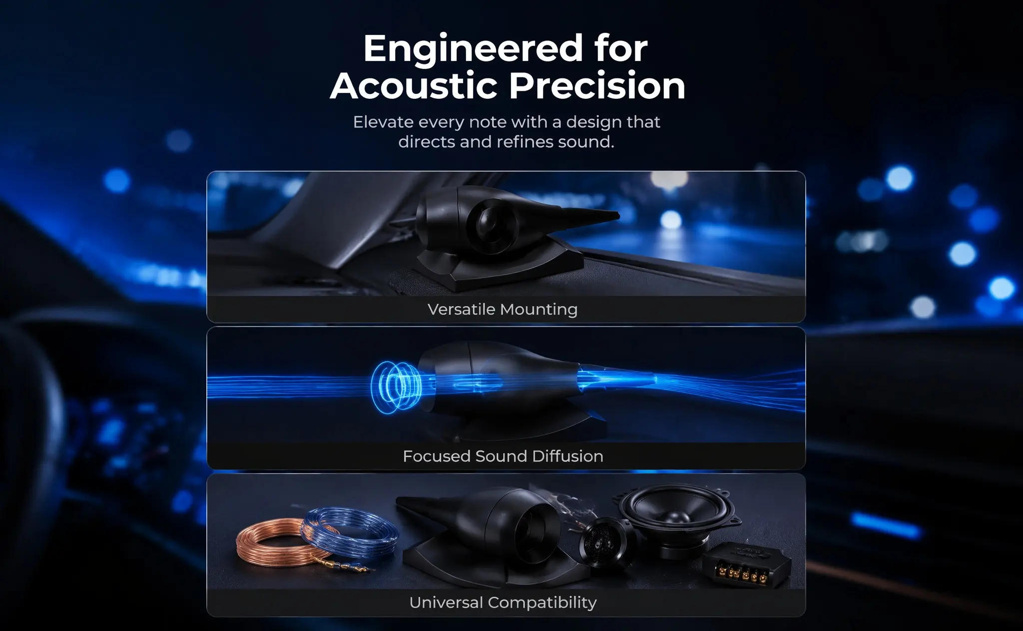 Plastic Tweeter Housing 19 Lightweight Weatherproof Car Tweeter Pod Acoustic Enhancement Speaker Shell for Car Audio
