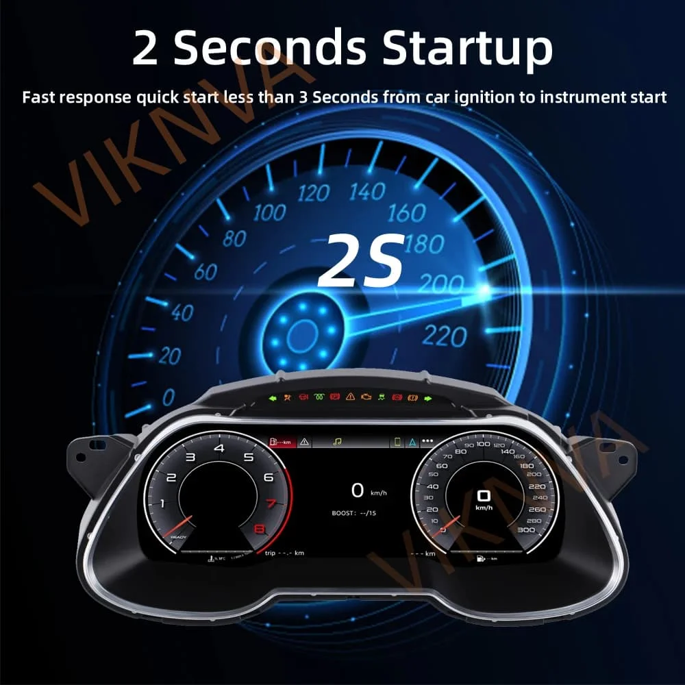 12.3 inch Auto Lcd Dashboard Panel For Audi A4 2013-2016 Year Digital Cluster Instrument Display Snelheidsmeter Virtual Cockpit