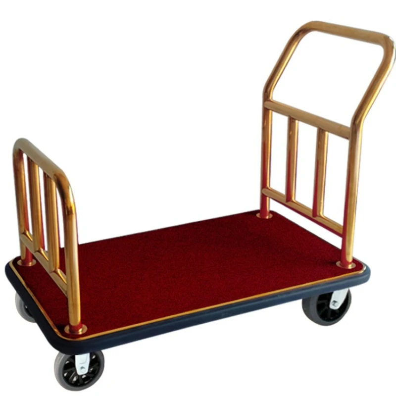 Stainless steel flat trailer large wheel titanium trolley