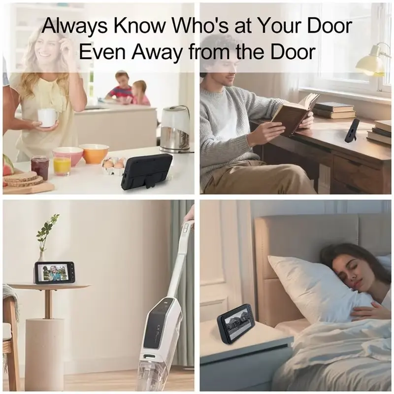 ABSS-IPS Full-Color Display Smart Video Doorbell, 720P Visual Door Bell Featuring Motion Detection& Night Vision,For Home Securi