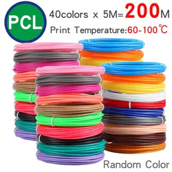 Filamento de bolígrafo 3D PCL de baja temperatura, adecuado para bolígrafo 3D para niños de baja temperatura, colores brillantes, sin olor y sin humo, 1,75 MM