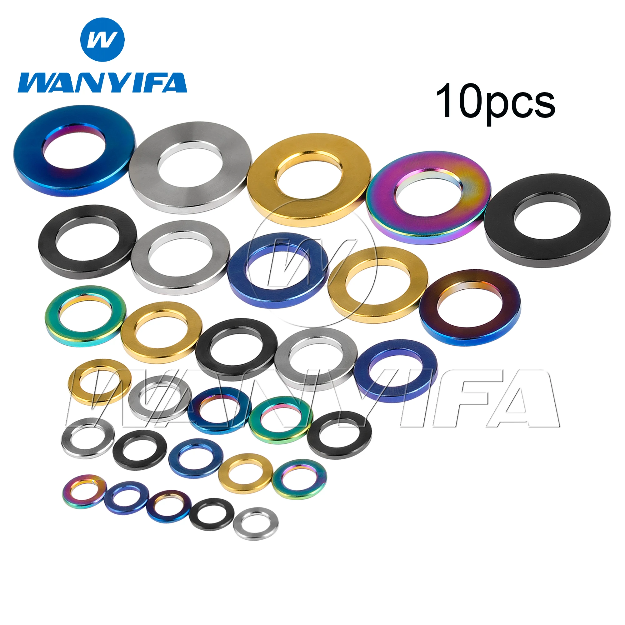 

Wanyifa 10pcs Titanium Washer M4 M5 M6 M7 M8 M10 DIN912 Flat Spacer Gaskets for Bicycle Motorcycle Car Cycling Accessories