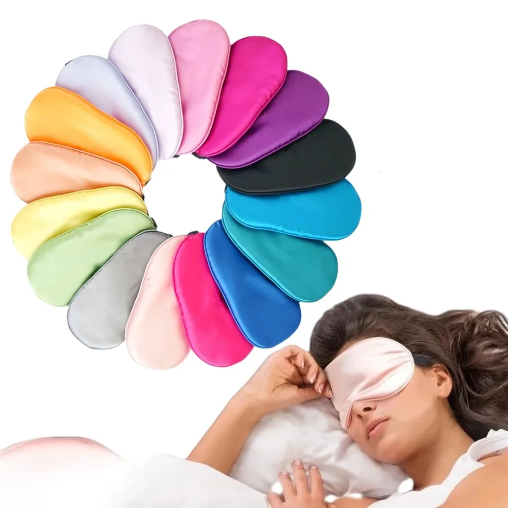 Neue Premium Nachahmung Seide Eyeshade Schlaf Augen Maske Reise Rest Augenmaske Hilfe Abdeckung Pad Weiche Augenbinde Entspannen Massage Schlafen Werkzeug