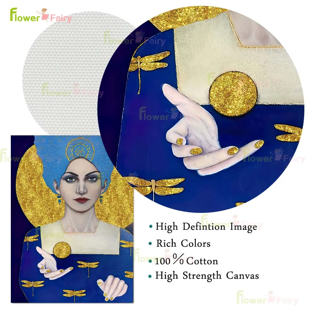 Abstract Yellow Gold Hair Girl Woman Nordic Poster Wall Art Canvas Painting Home Decor Wall Pictures For Living Room Unframed