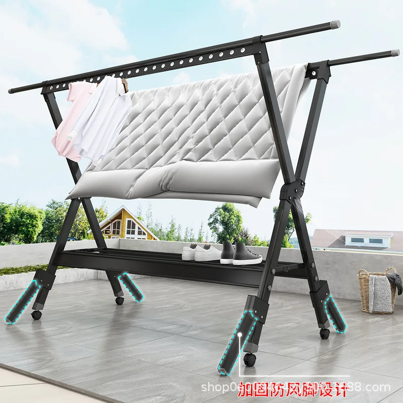 Aluminum drying rack floor-to-ceiling folding indoor and balcony