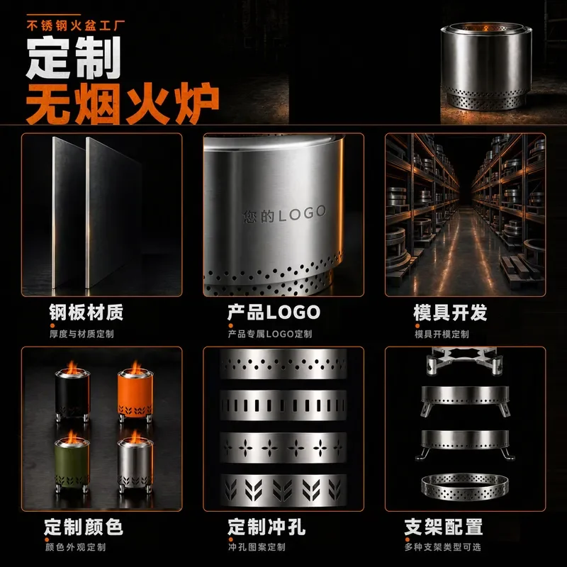 Used For Cross-border Outdoor Split Camping Stainless Steel Grill Hand Warmer Courtyard Bonfire Barbecue