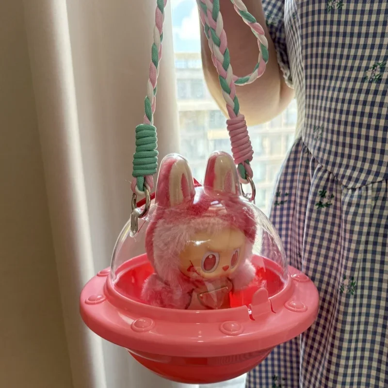 Labubu دمية Crossbody في الهواء الطلق UFO حقيبة دمية تخزين صندوق مقاوم للغبار لعبة قطنية لطيفة خزانة عرض ل V1V2V3 Labubu الاطفال هدية #4