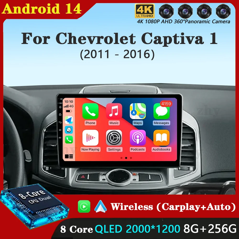 

Автомагнитола 2DIN для Chevrolet Captiva 1 2011-2016, Android 14, стерео, мультимедийный плеер, GPS-навигация, 4G