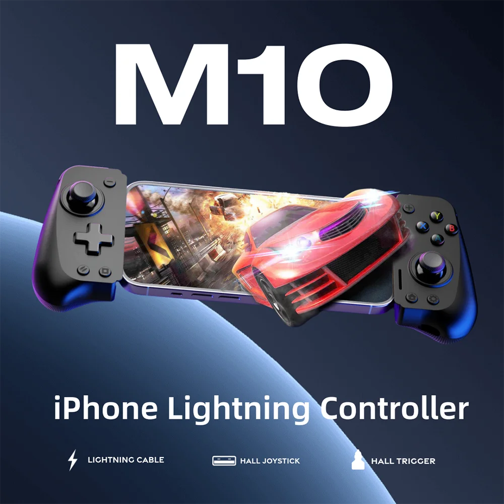 

EasySMX M10 Lightning Mobile Phone Controller Gamepad Compatible with iPhone, PS Remote Play, Xbox Game Pass, Hall Effect