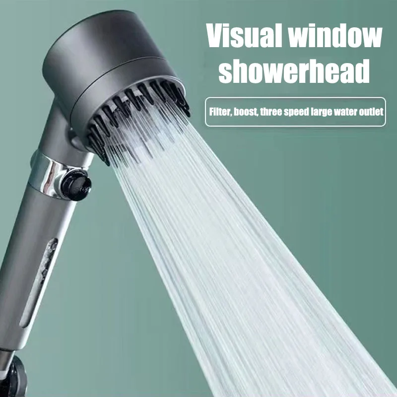 

Showers for bathroom items visualization window portable shower accessories 3-speed adjustment water saving shower knobs filter