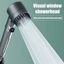 3-speed adjustment shower visualization window bathroom accessories head massage showerhead showers for bathroom items filter