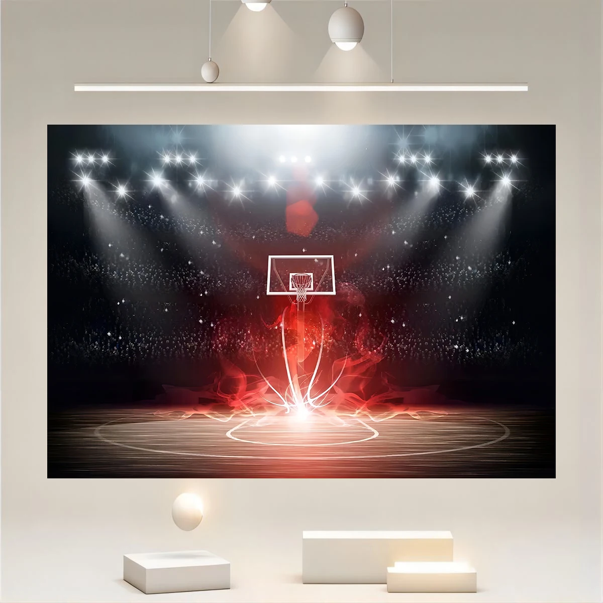 

High end basketball court indoor photography background sports club studio photo background props room mural background