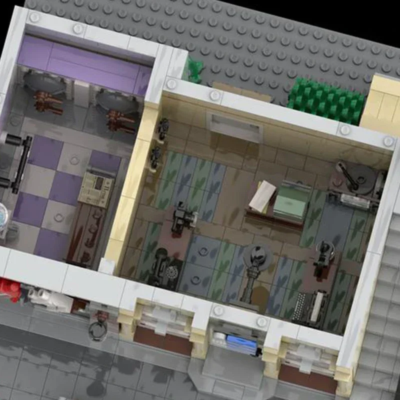 Moc Building Blocks Modular Street View Electronic Store Technical Bricks DIY Assembly Construction Toys For Childr Holiday Gift