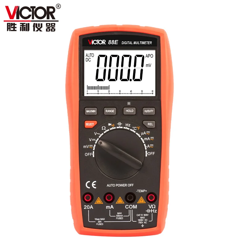 VICTOR 88E Multimeter 9V Battery Temperature Resistance
