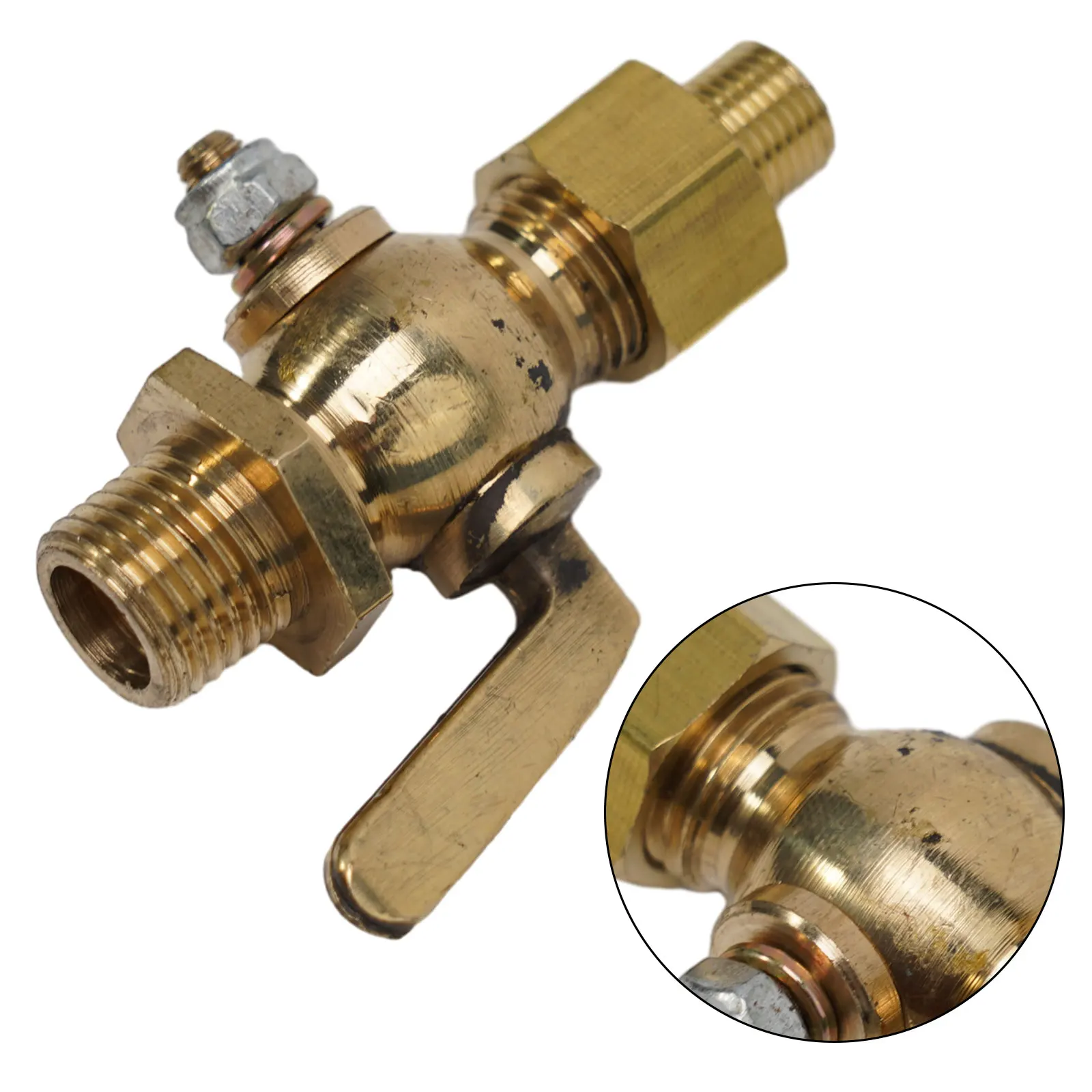 1pc Motorcycle G1/4 Copper Valve Brass Petcock 1/8inch-1/4inch Fuel Tap Suitable For Vintage Motorcycles