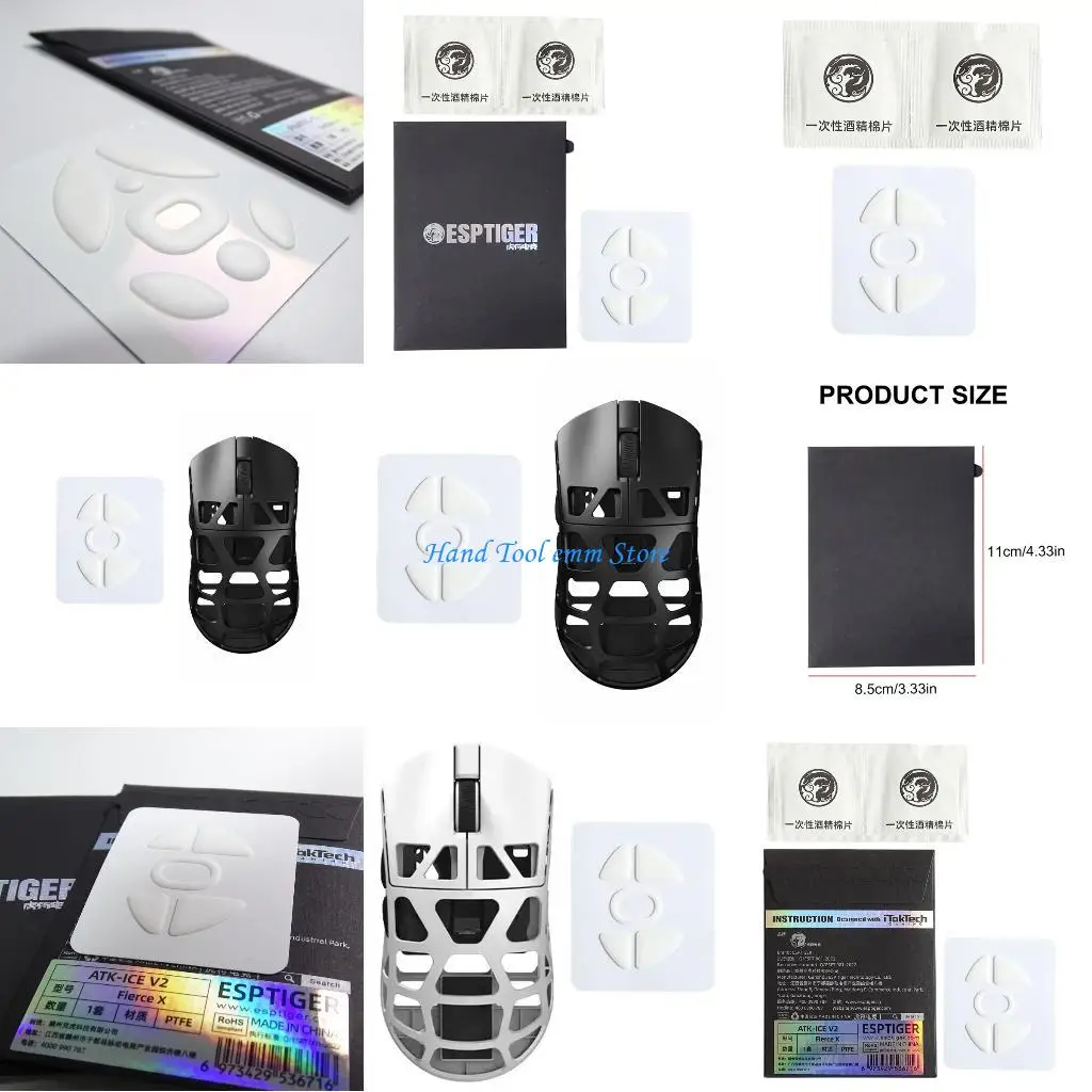 

H37F Espots Mouse Skates Pad ICE Version Glides For ATK FIERCE X Mouse Feet