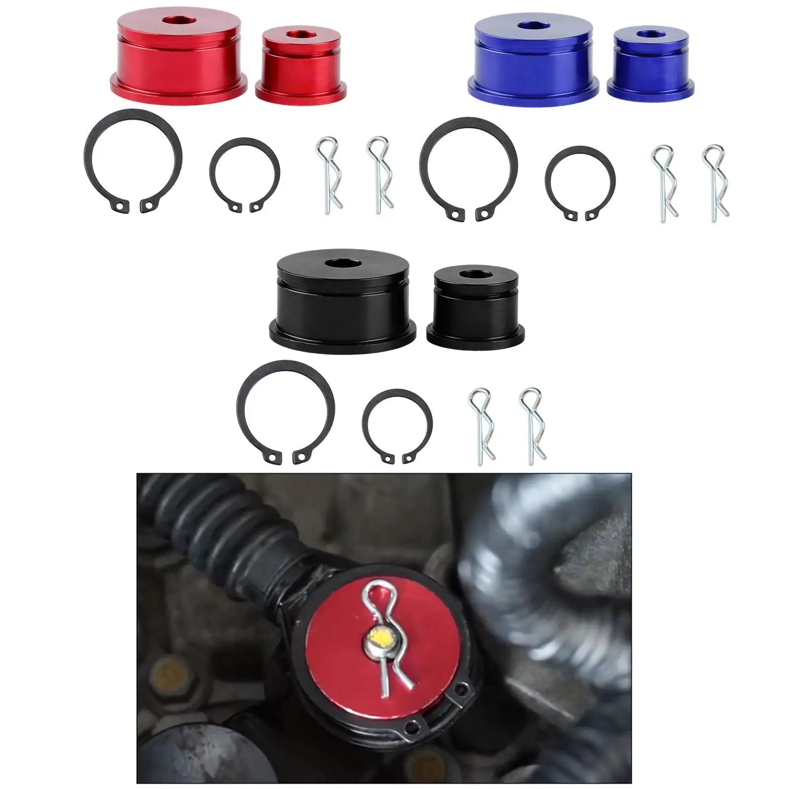 Car Shifter Cable Bushings Replacement Kit Aluminum Alloy Repair Modification Accessory for Manual Gearbox