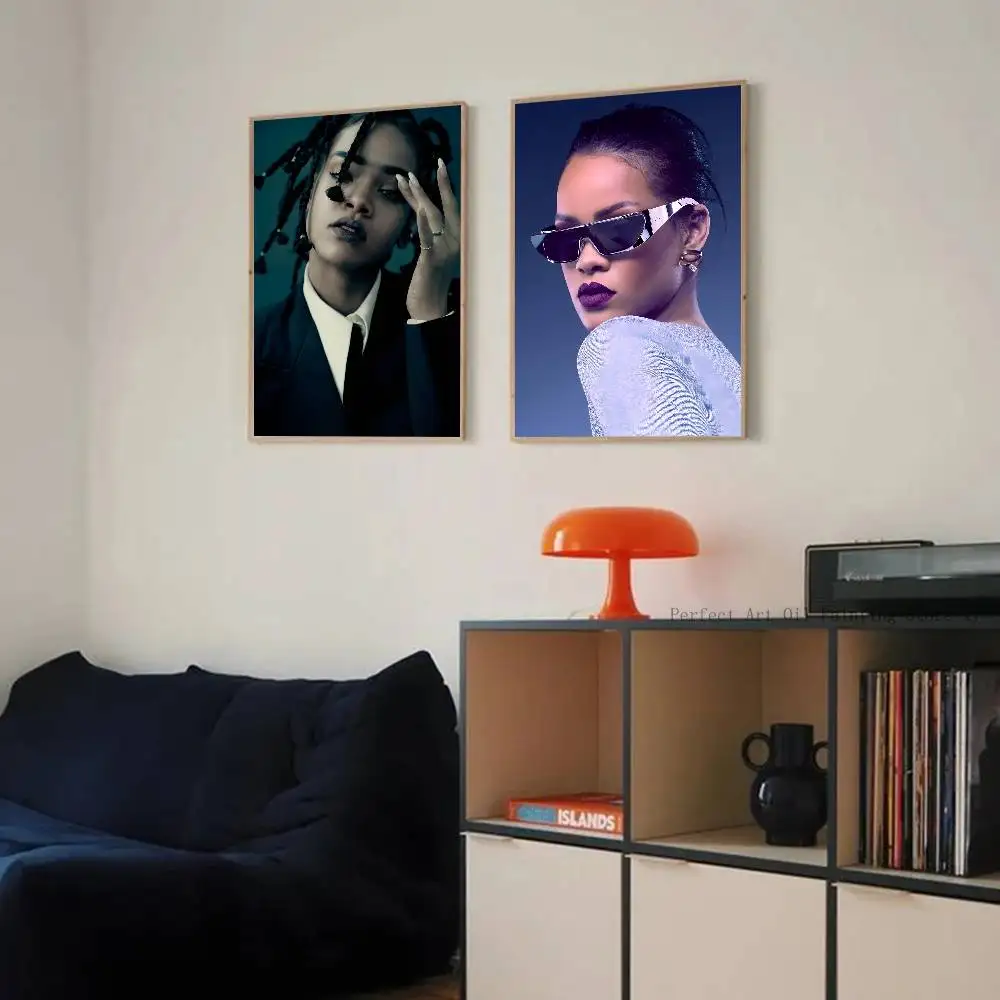 حار المغني R-ريهانا المشارك ذاتية اللصق الفن غرفة مدخل مطعم جدار ديكور الفن اللوحة #5