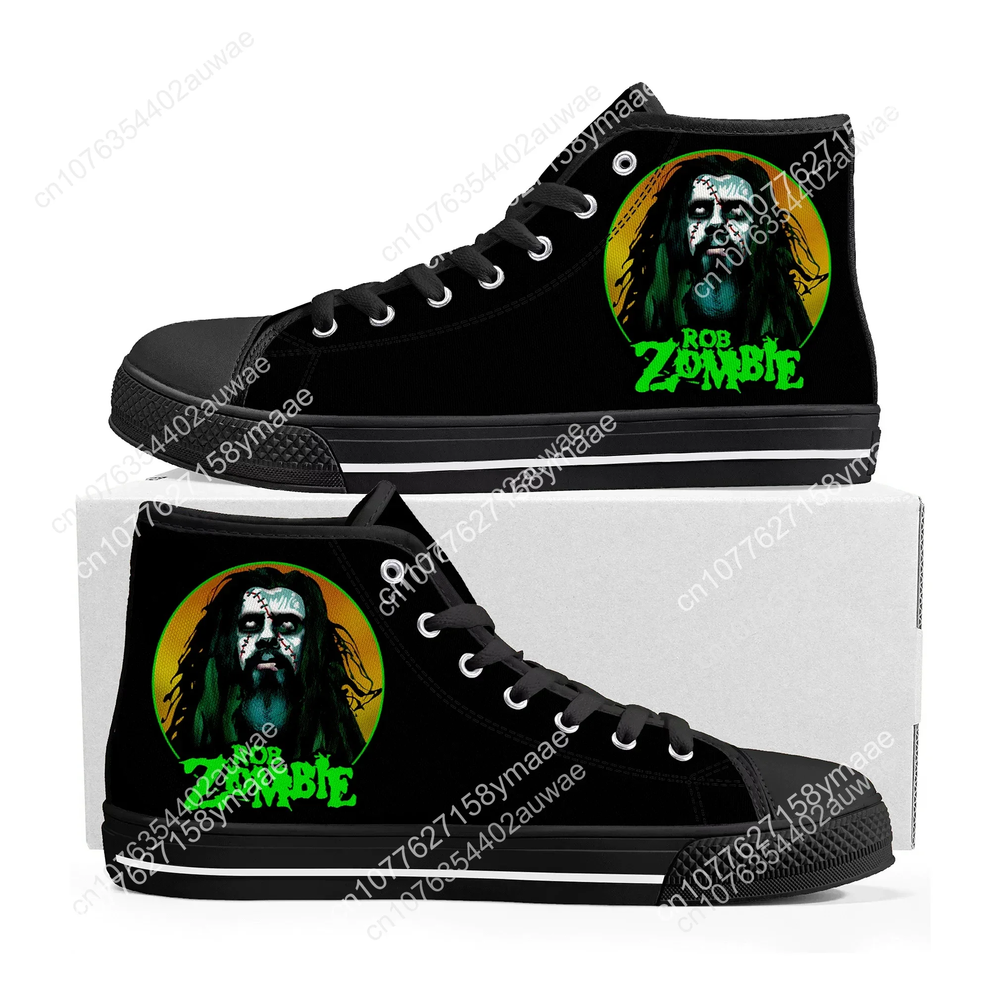 Rob Zombie Rock Singer High Top High Quality Sneakers Men Women Teenager Children Canvas Sneaker Casual Couple Shoes Custom Shoe