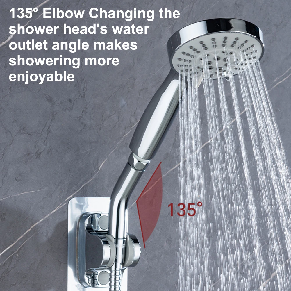 1Pcs Shower Head Elbow Adapter Handheld Spray Elbow G1/2 Connections Shower Extension Angle 135° Elbow Bathroom Accessories
