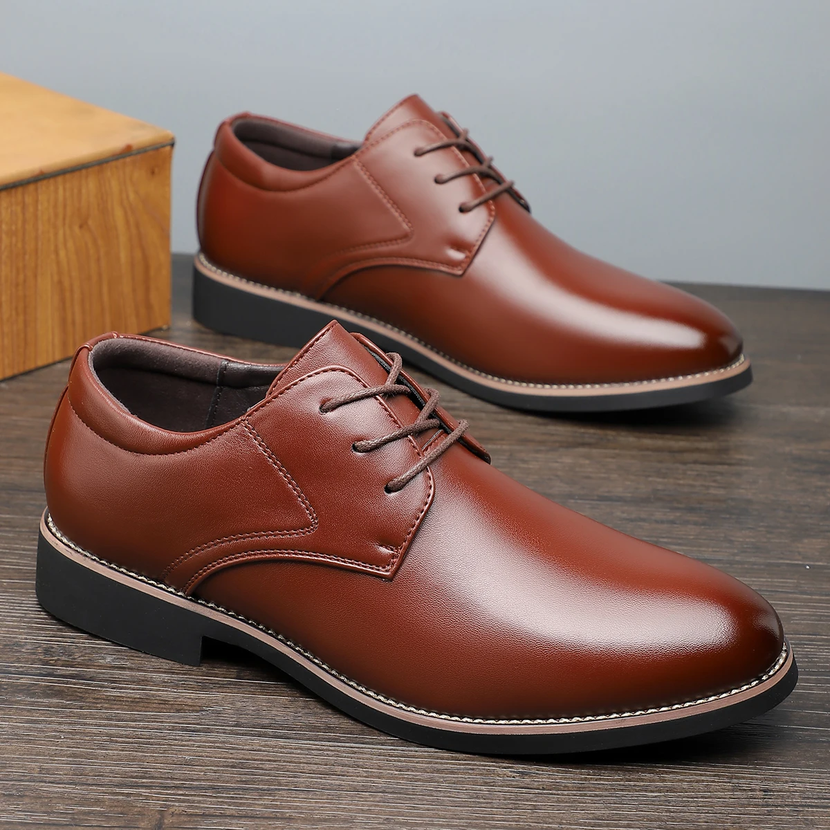 Four Seasons Leather Shoes Men\'s Business Formal Casual Wedding Groom Genuine Leather Breathable Soft Sole Soft Leather Shoes